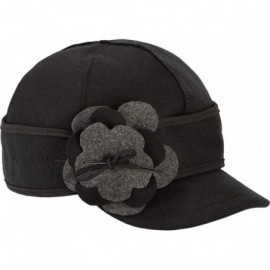 Baseball Caps Petal Pusher Cap - Decorative Wool Hat with Earflap - Black/Charcoal - CP115X20K4D $92.54