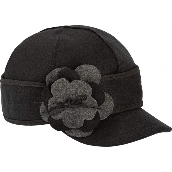 Baseball Caps Petal Pusher Cap - Decorative Wool Hat with Earflap - Black/Charcoal - CP115X20K4D $46.27