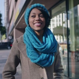 Skullies & Beanies Oversized Slouchy Beanie Bundled with Matching Infinity Scarf - Teal - CM1896K0CD2 $27.52