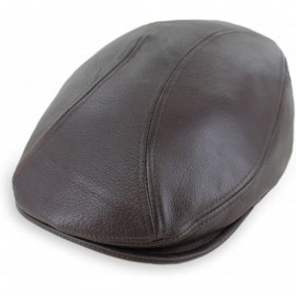 Newsboy Caps Belfry Leather Flat Newsboy Gatsby Mens Womens Caps - Carson Chocolate - CO18KO0LA4G $90.59
