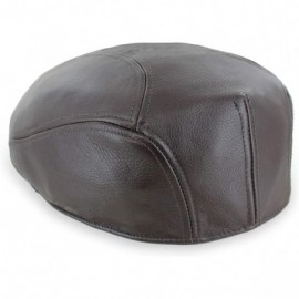 Newsboy Caps Belfry Leather Flat Newsboy Gatsby Mens Womens Caps - Carson Chocolate - CO18KO0LA4G $82.95