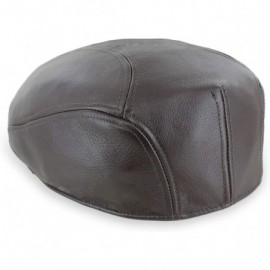 Newsboy Caps Belfry Leather Flat Newsboy Gatsby Mens Womens Caps - Carson Chocolate - CO18KO0LA4G $44.75