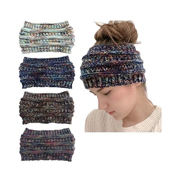 Cold Weather Headbands Women's oft Stretch Winter Warm Cable Knitted Turban Headband Ear Warmer Head Wrap Hair Bands - CW18AN...