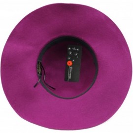 Fedoras Women's Wide Brim Wool Ribbon Band Floppy Hat - Purple - C118ID6YSKO $14.51