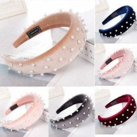 Headbands Headband Sponge Velvet Beading Hairband Women Hair Head Hoop Hair Accessories - 10 Pc - CH18U748OCI $36.78