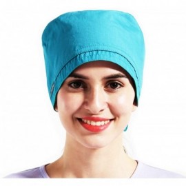 Newsboy Caps Women's Anti Dust Working Cap Adjustable Cotton Cap with Sweatband for Women and Men - Lake Blue 2 - CG199S6M827...