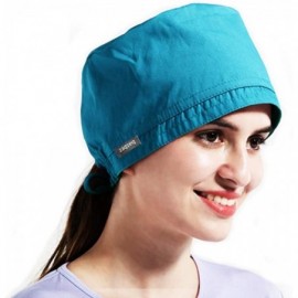 Newsboy Caps Women's Anti Dust Working Cap Adjustable Cotton Cap with Sweatband for Women and Men - Lake Blue 2 - CG199S6M827...
