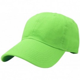 Baseball Caps Classic Baseball Cap Dad Hat 100% Cotton Soft Adjustable Size - Lime Green - CK18AXR5DW6 $10.49