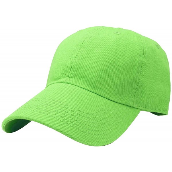 Baseball Caps Classic Baseball Cap Dad Hat 100% Cotton Soft Adjustable Size - Lime Green - CK18AXR5DW6 $10.49