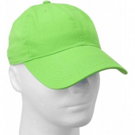 Baseball Caps Classic Baseball Cap Dad Hat 100% Cotton Soft Adjustable Size - Lime Green - CK18AXR5DW6 $10.49