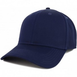 Baseball Caps XXL Oversize High Crown Adjustable Plain Solid Baseball Cap - Navy - CL18W7AZ4UR $18.41