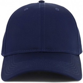 Baseball Caps XXL Oversize High Crown Adjustable Plain Solid Baseball Cap - Navy - CL18W7AZ4UR $18.41