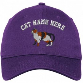 Baseball Caps Custom Low Profile Soft Hat Calico Cat A Embroidery Cat Name Cotton Dad Hat - Purple - CS18QYMUN63 $17.48