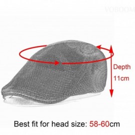 Newsboy Caps Men Breathable Mesh Summer Hat Newsboy Beret Ivy Cap Cabbie Flat Cap - Style3- Navy - C918SHL8LDY $7.81