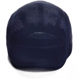 Newsboy Caps Men Breathable Mesh Summer Hat Newsboy Beret Ivy Cap Cabbie Flat Cap - Style3- Navy - C918SHL8LDY $7.81