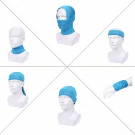 Balaclavas Summer Neck Gaiter Face Scarf/Neck Cover/for Sun Protection Headwear Hear Warp - Light Blue - CP197YECGX7 $12.00