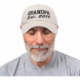 Baseball Caps New Grandpa Hat Est 2019 2020 Fun Gift Embroidered Dad Hat Cotton Cap - Beige - CL18RAEYNA7 $16.63