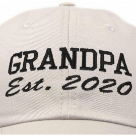 Baseball Caps New Grandpa Hat Est 2019 2020 Fun Gift Embroidered Dad Hat Cotton Cap - Beige - CL18RAEYNA7 $16.63