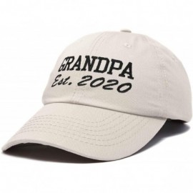 Baseball Caps New Grandpa Hat Est 2019 2020 Fun Gift Embroidered Dad Hat Cotton Cap - Beige - CL18RAEYNA7 $16.63