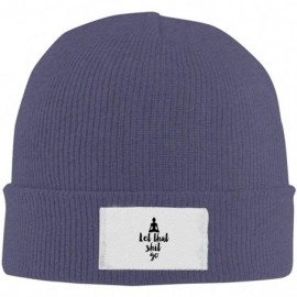 Skullies & Beanies Skull Caps Let That Shit Go Winter Warm Knit Hats- Stretchy Cuff Beanie Hat Black - Navy - C118QEKYLYS $12.62