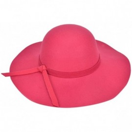 Sun Hats Fashion Women Ladies Floppy Wide Brim Wool Felt Bowler Beach Hat Sun Cap Summer Outfits - A1-hot Pink - CT18HI43D4U ...
