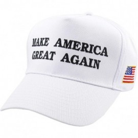 Baseball Caps Make America Great Again Our President Donald Trump Slogan with USA Flag Cap Adjustable Baseball Hat Red - C212...