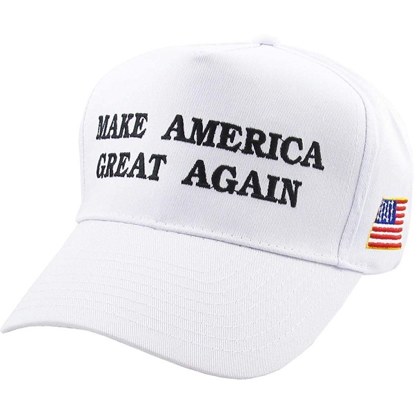 Baseball Caps Make America Great Again Our President Donald Trump Slogan with USA Flag Cap Adjustable Baseball Hat Red - C212...