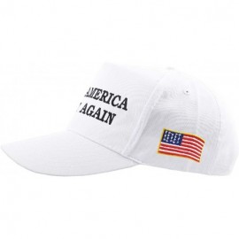 Baseball Caps Make America Great Again Our President Donald Trump Slogan with USA Flag Cap Adjustable Baseball Hat Red - C212...