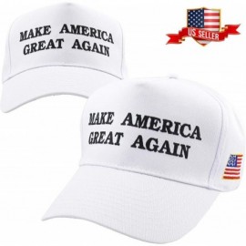 Baseball Caps Make America Great Again Our President Donald Trump Slogan with USA Flag Cap Adjustable Baseball Hat Red - C212...