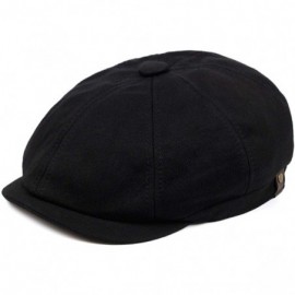 Newsboy Caps Newsboy hat Men Adjustable Newsboy Cap Cotton Autumn and Winter Driving hat Men's hat - Black - CJ18Y695MXW $16.46