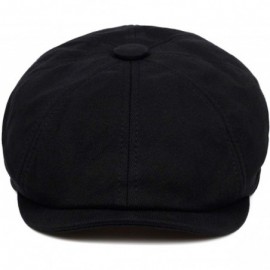 Newsboy Caps Newsboy hat Men Adjustable Newsboy Cap Cotton Autumn and Winter Driving hat Men's hat - Black - CJ18Y695MXW $16.46