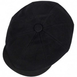 Newsboy Caps Newsboy hat Men Adjustable Newsboy Cap Cotton Autumn and Winter Driving hat Men's hat - Black - CJ18Y695MXW $16.46