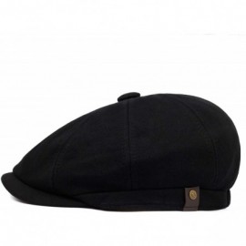 Newsboy Caps Newsboy hat Men Adjustable Newsboy Cap Cotton Autumn and Winter Driving hat Men's hat - Black - CJ18Y695MXW $16.46