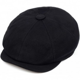 Newsboy Caps Newsboy hat Men Adjustable Newsboy Cap Cotton Autumn and Winter Driving hat Men's hat - Black - CJ18Y695MXW $16.46