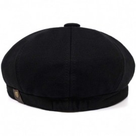 Newsboy Caps Newsboy hat Men Adjustable Newsboy Cap Cotton Autumn and Winter Driving hat Men's hat - Black - CJ18Y695MXW $16.46