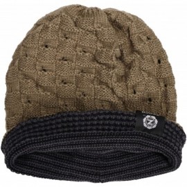 Skullies & Beanies Men/Women's Winter Handcraft Knit Dual-Layered Slouchy Beanie Hat - 7531_khaki - CI12846ONPB $9.54