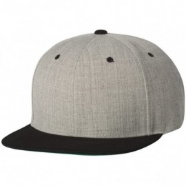 Baseball Caps Flexfit 6 Panel Premium Classic Snapback Hat Cap - Heather Grey/Black - CP12D6KDW5R $7.49