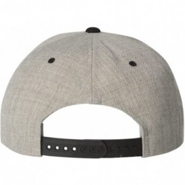 Baseball Caps Flexfit 6 Panel Premium Classic Snapback Hat Cap - Heather Grey/Black - CP12D6KDW5R $7.49