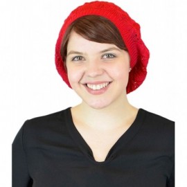 Berets Women's Without Flower Accented Stretch French Beret Hat - Red-ii - CT12EZVVCV7 $7.86