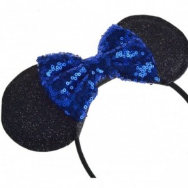 Headbands Mickey Ears Headbands Sequin Hair Band Accessories for Women Girls Cosplay Party - 2 Pack - Red + Royalblue - CW18I...