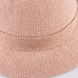 Bucket Hats Women Ladies Big Bow Sun Protection Cloche Bucket Hat Travel Outdoor Wide Brim Bucket Sun Hat - Pink - CE18INZ555...