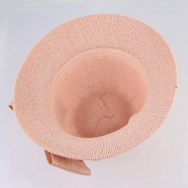 Bucket Hats Women Ladies Big Bow Sun Protection Cloche Bucket Hat Travel Outdoor Wide Brim Bucket Sun Hat - Pink - CE18INZ555...