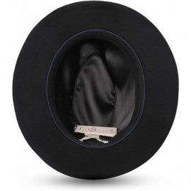 Fedoras Men's Wool Felt Fedora Outback Short Brim Trilby Hat - Black - C918I3AKT56 $23.18