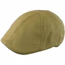 Newsboy Caps Mens 6pannel Duck Bill Curved Ivy Drivers Hat One Size(Elastic Band Closure) - Khaki - CL11YGQ2KCH $12.85