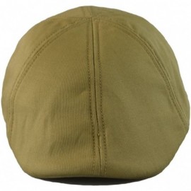 Newsboy Caps Mens 6pannel Duck Bill Curved Ivy Drivers Hat One Size(Elastic Band Closure) - Khaki - CL11YGQ2KCH $12.85