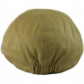 Newsboy Caps Mens 6pannel Duck Bill Curved Ivy Drivers Hat One Size(Elastic Band Closure) - Khaki - CL11YGQ2KCH $12.85