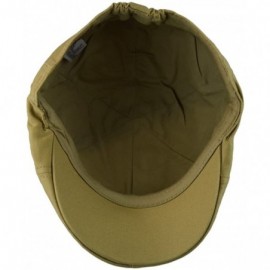 Newsboy Caps Mens 6pannel Duck Bill Curved Ivy Drivers Hat One Size(Elastic Band Closure) - Khaki - CL11YGQ2KCH $12.85