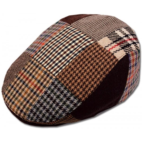 Newsboy Caps Men's Patchwork Wool Duckbill Ivy Newsboy Caby Irish Tweed Cap Hat - C711PKG8W2J $10.56