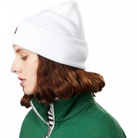 Skullies & Beanies 50% Wool Short Knit Fisherman Beanie for Men Women Winter Cuffed Hats - 6-white - C818Z34NKLG $9.87