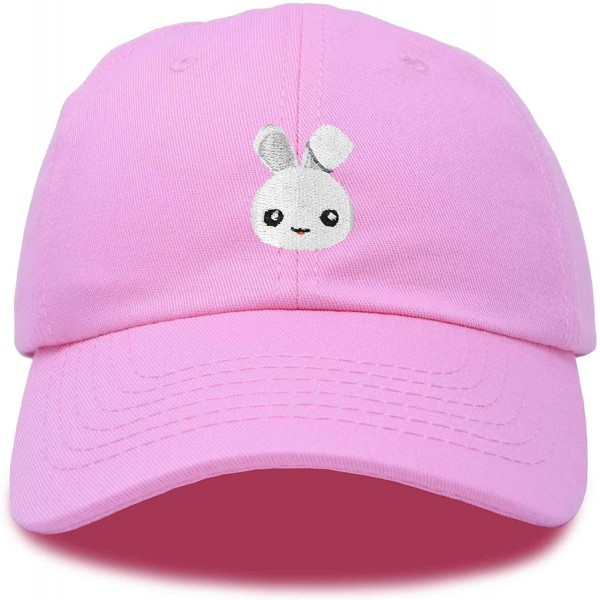 Baseball Caps Cute Bunny Dad Hat Cotton Twill Baseball Cap Embroidered Design - Light Pink - CK180STRTD0 $17.44